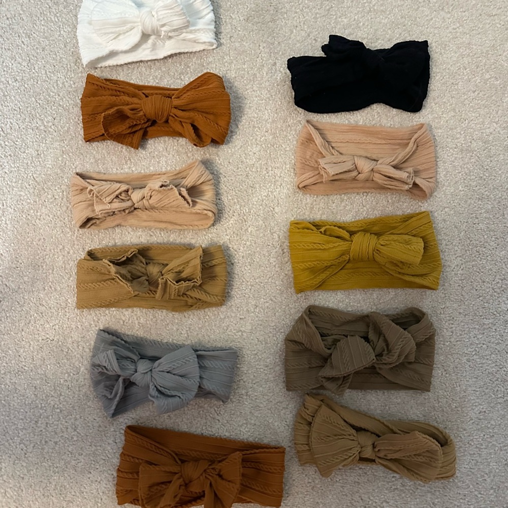 Striped Knotted Headbands Set - Neutral & Earth Tones